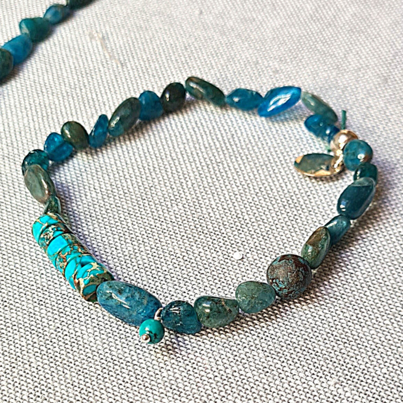 Unisex armband Clear Ocean, apatiet en turquoise magnesiet