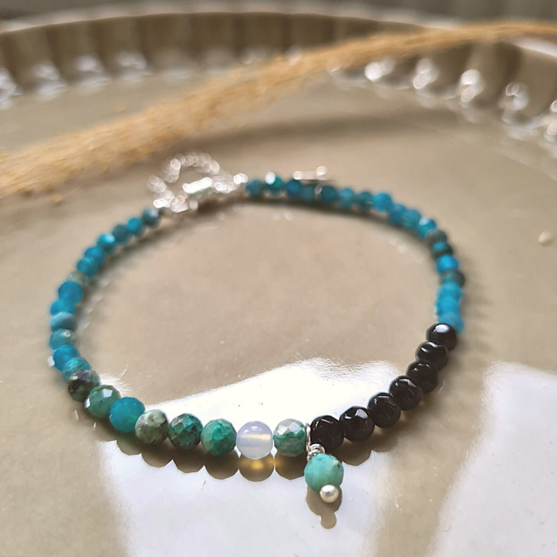 Armband Happiness, apatiet, onyx en chrysocolla