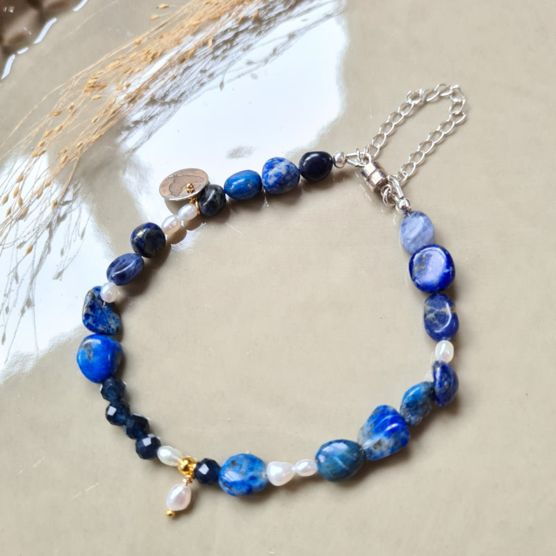 Armband Blue Paradise, saffier, lapis lazuli