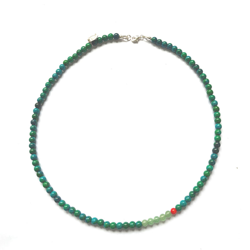 Ketting Green Wishes, aventurijn, koraal, chrysocolla