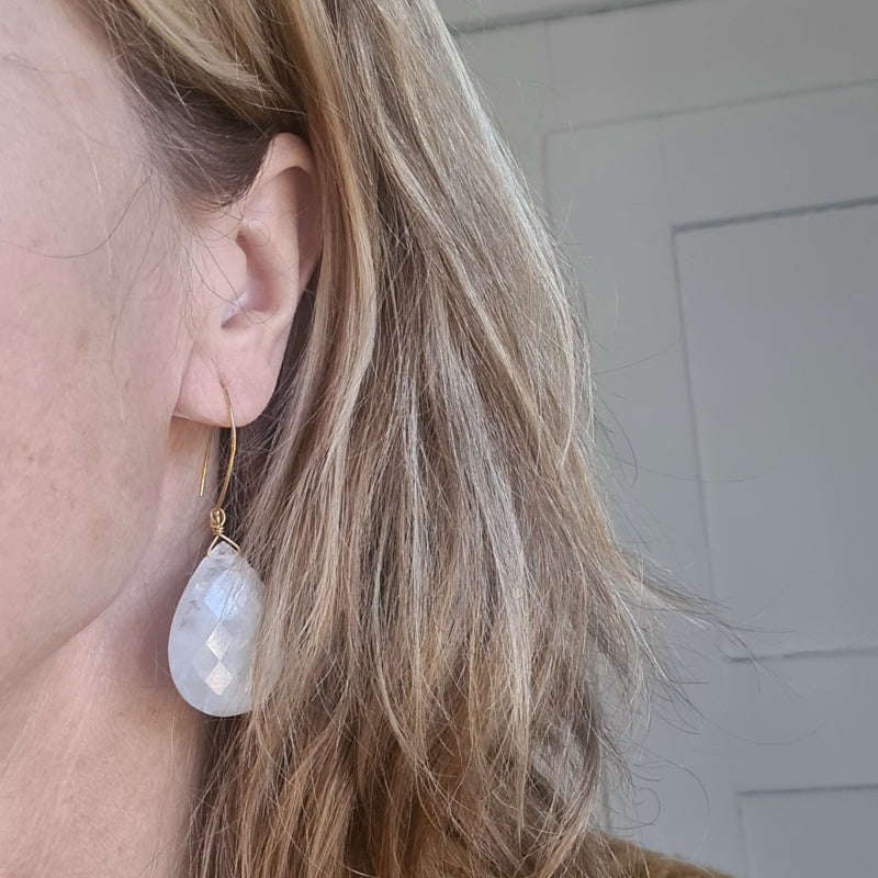 Oorbellen Golden Spirit, maansteen