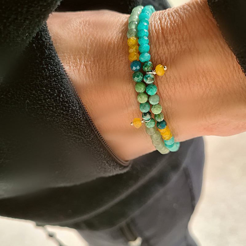Armband Ocean View, agaat en chrysocolla