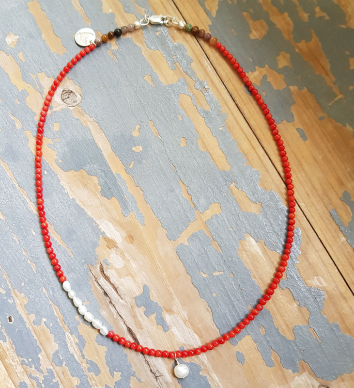 Ketting Grace, parel en koraal
