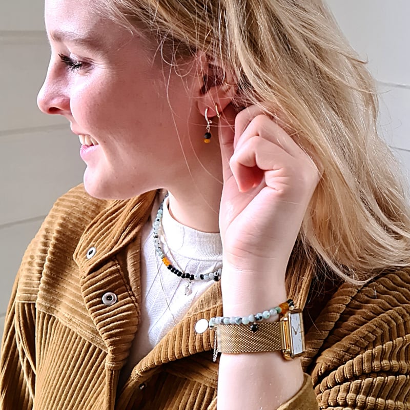 Ketting Green Whisper, kiwi jaspis, agaat