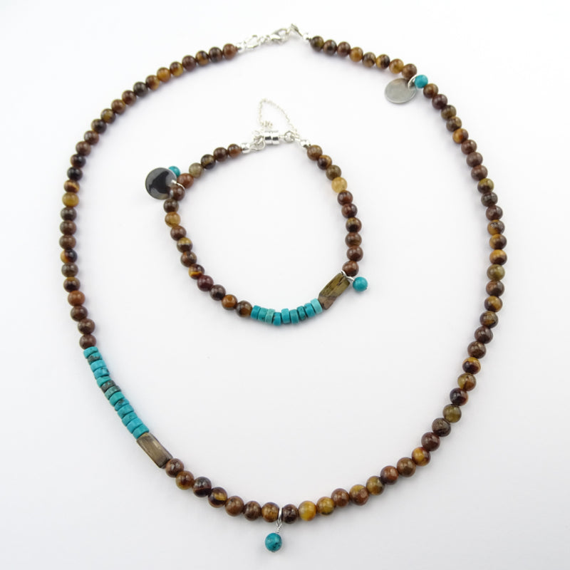 Ketting Blue Tiger, magnesiet en tijgeroog