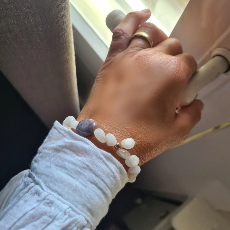 Armband Hidden Spirit, maansteen, India agaat