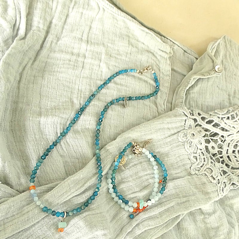 Ketting Blue River, apatiet en aquamarijn