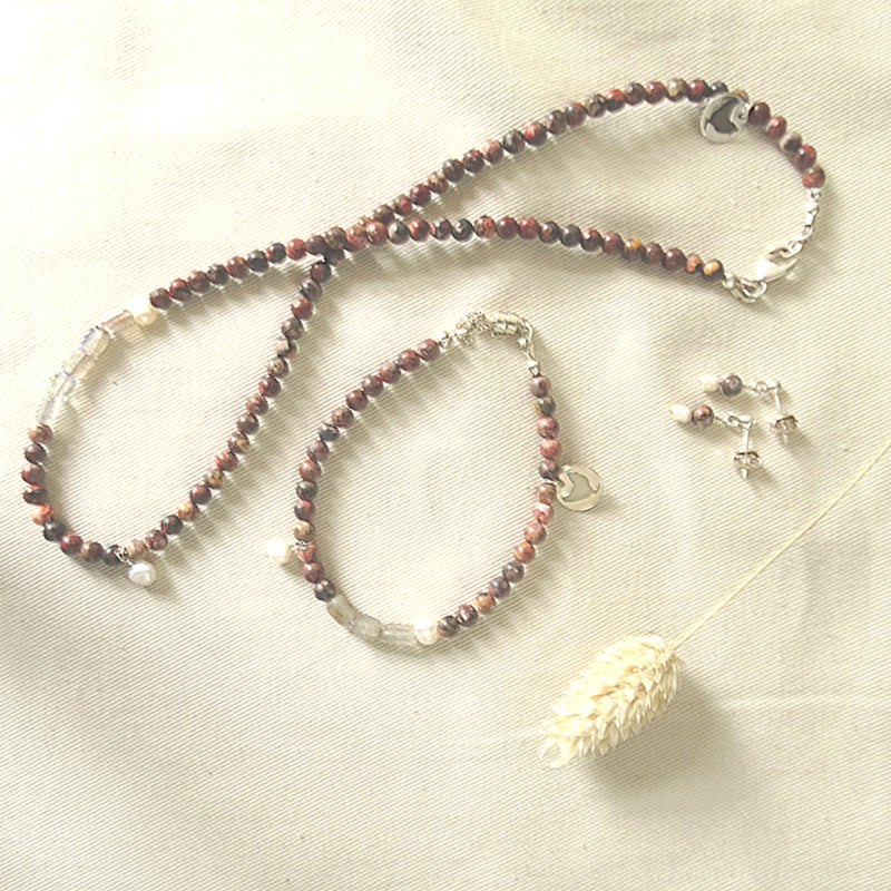 Armband Pink Leopard, met jaspis en parel