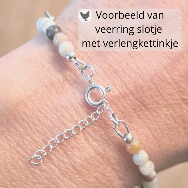 Armband White Leopard, met jaspis en wit kattenoog