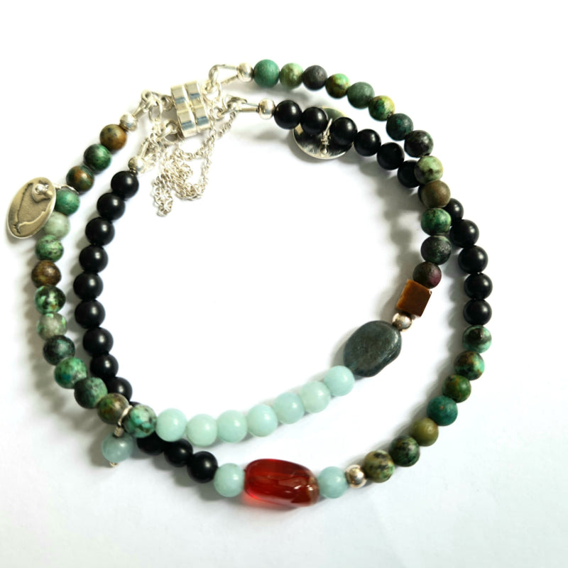 Armband Evergreens , Afrikaans turquoise, amazoniet