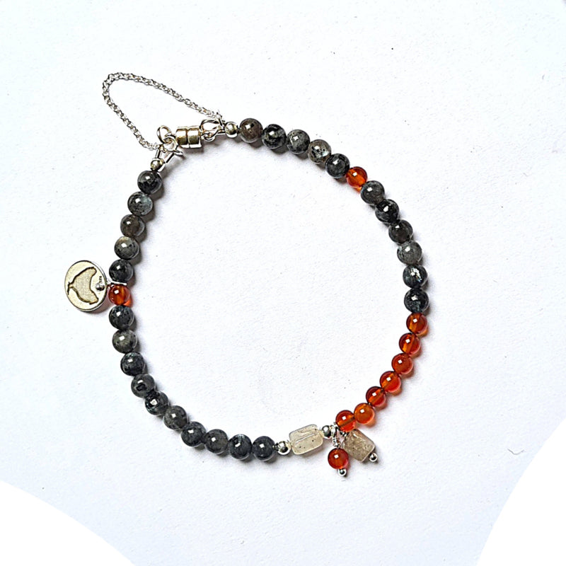 Armband Adrienne, labradoriet en agaat