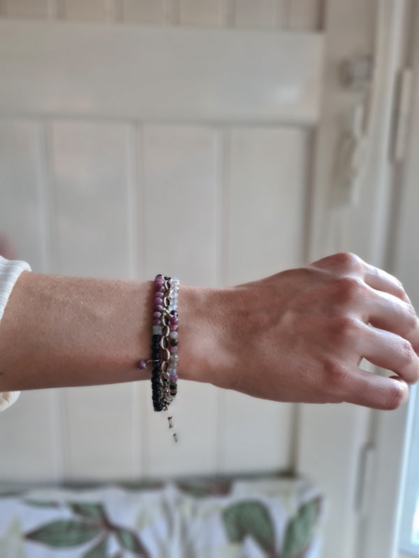 Armband Confidence, toermalijn, labradoriet
