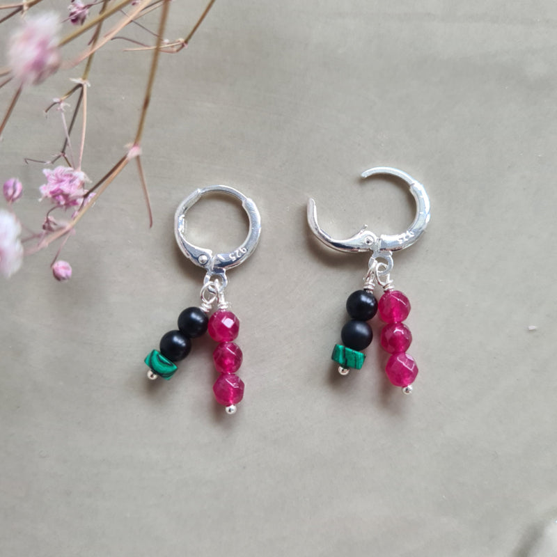 1 Oorring Farrah, onyx, jade, malachiet
