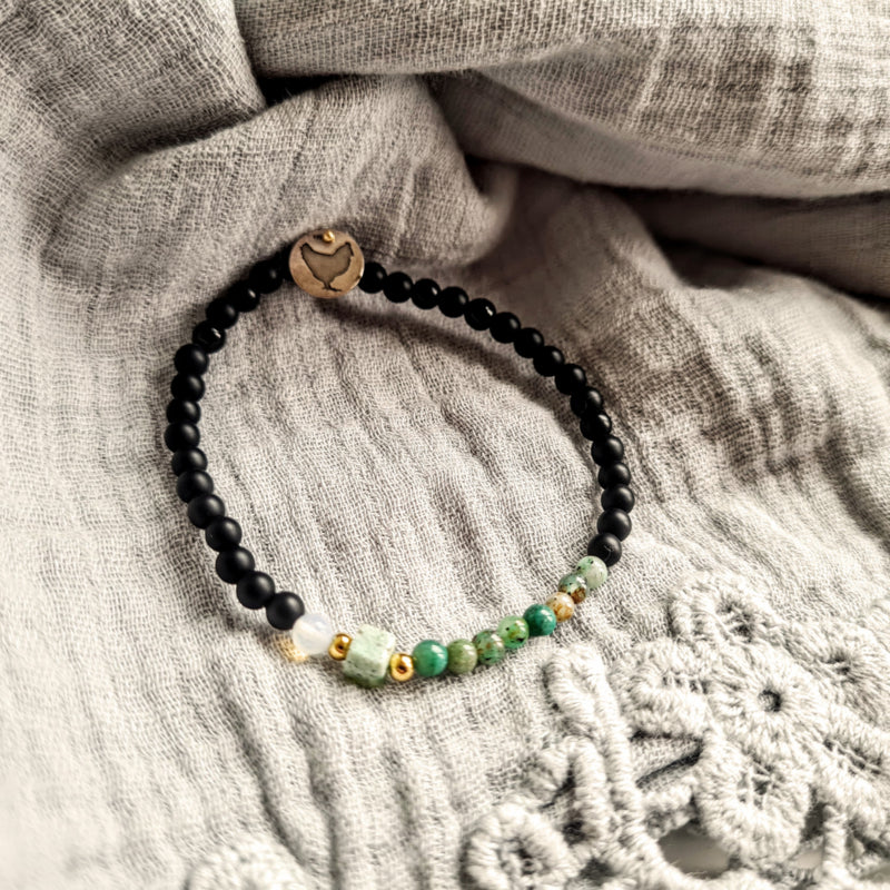 Armband Green Grass, onyx en chrysocolla