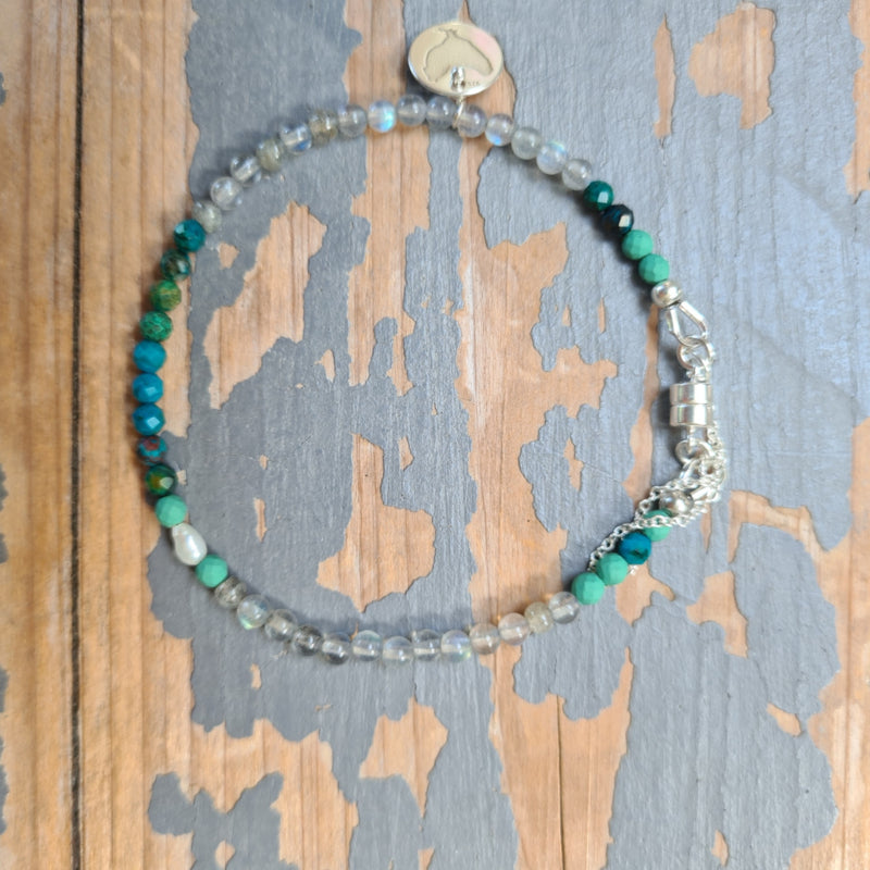 Armband Mermaid, labradoriet, chrysocolla