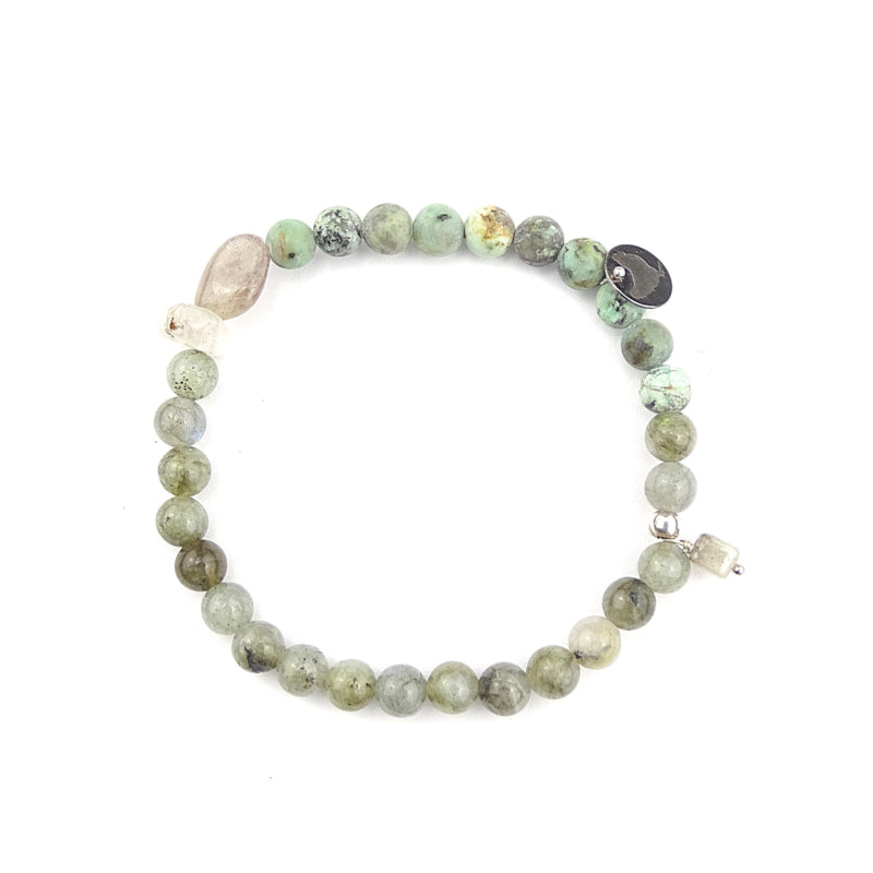 Unisex armband Hidden grass, afrikaans turquoise en labradoriet