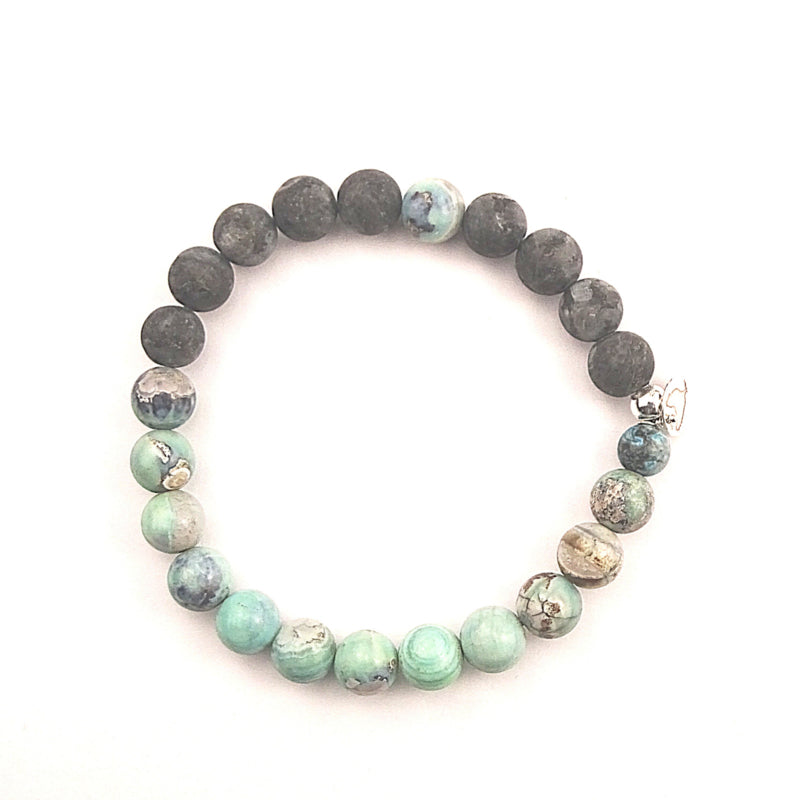 Unisex armband Hidden Ocean, agaat en labradoriet