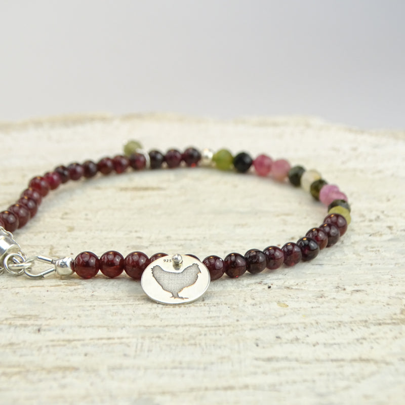 Armband Hannah, granaat en toermalijn