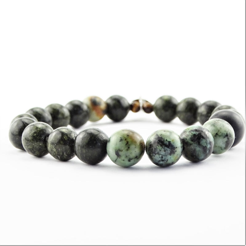 Unisex armband Hidden Forest, zoisiet, afrikaans turquoise