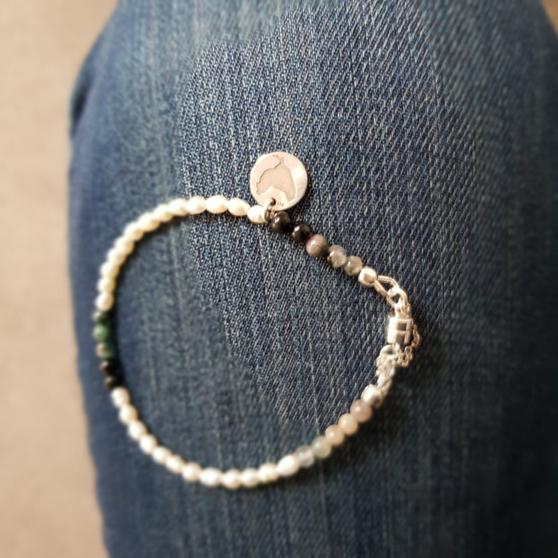 Armband Lucky Pearl, parel, toermalijn