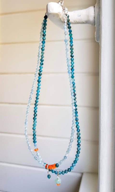 Ketting Blue River, apatiet en aquamarijn