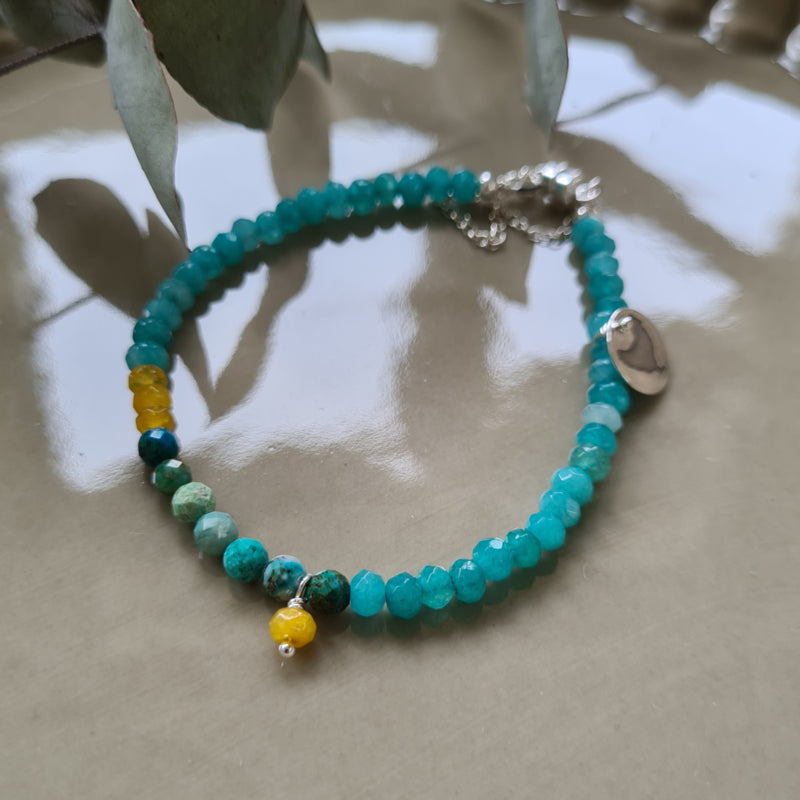 Armband Ocean View, agaat en chrysocolla