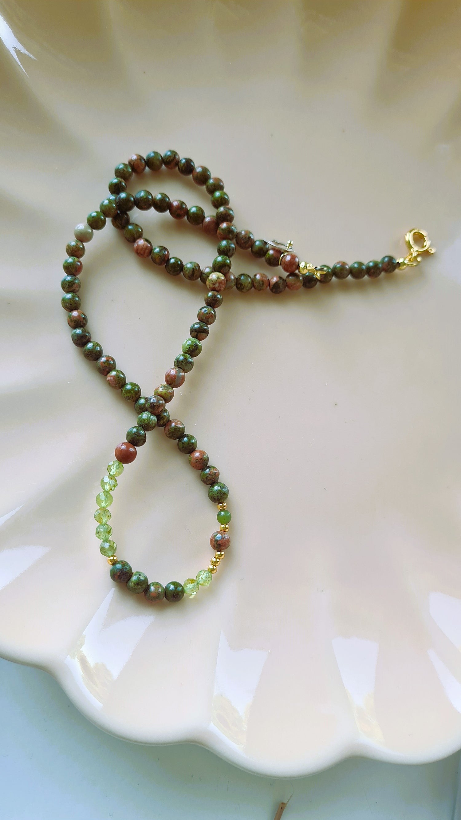 Ketting Autumn Green, unakiet, peridoot