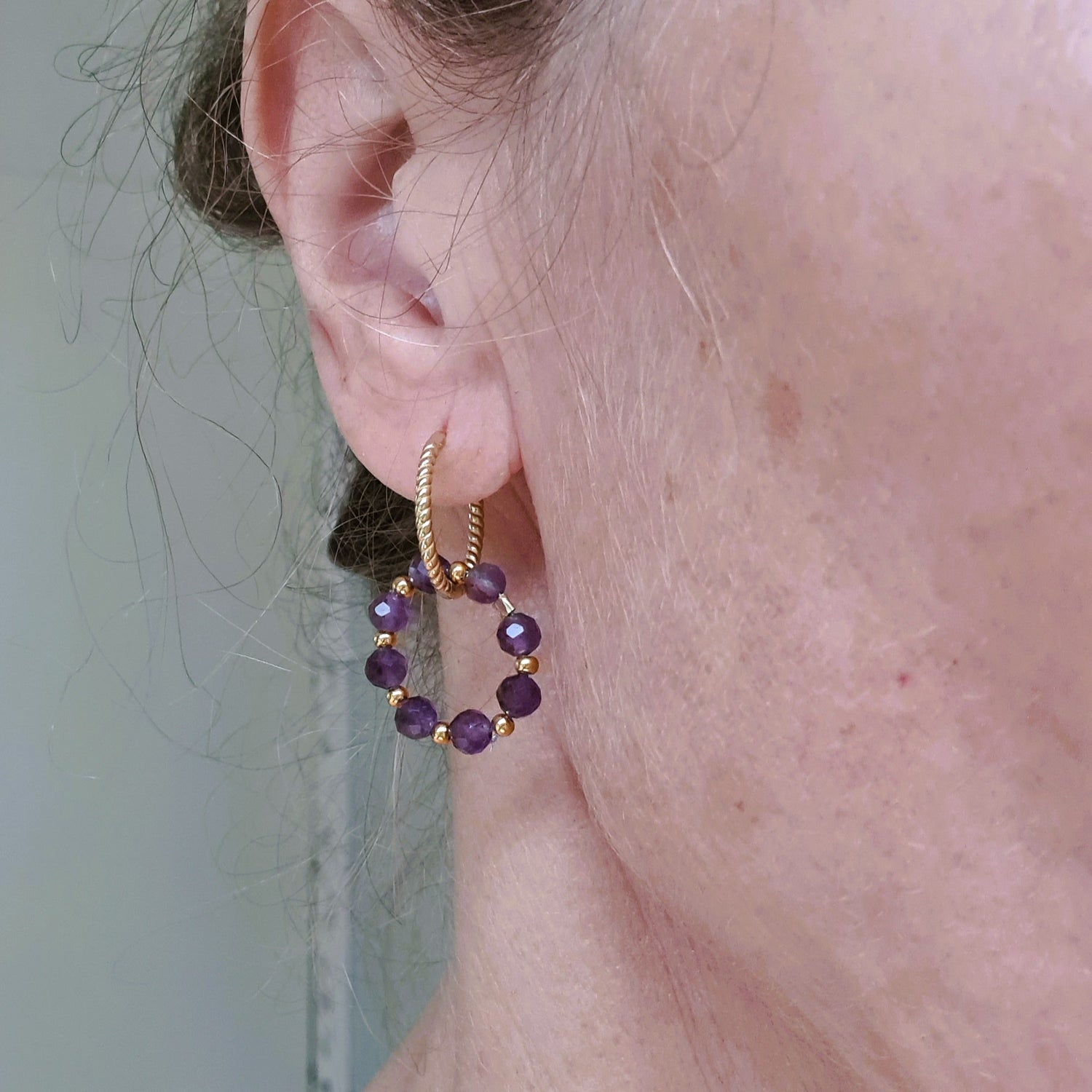 Oorbellen Purple Love, paarse amethist