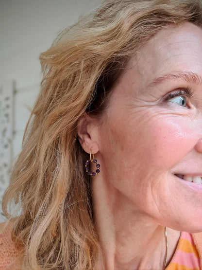 Oorbellen Purple Love, paarse amethist