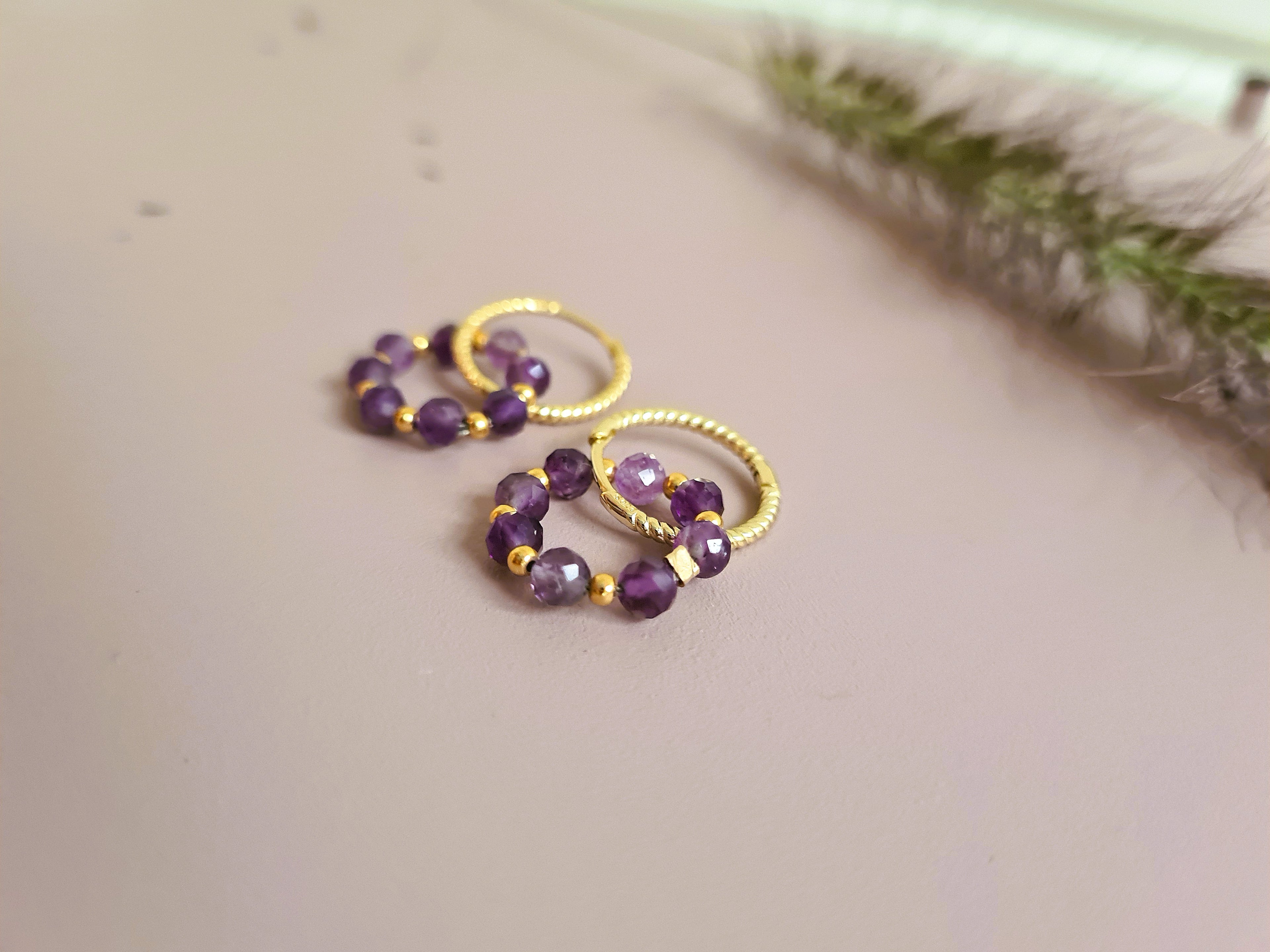 Oorbellen Purple Love, paarse amethist