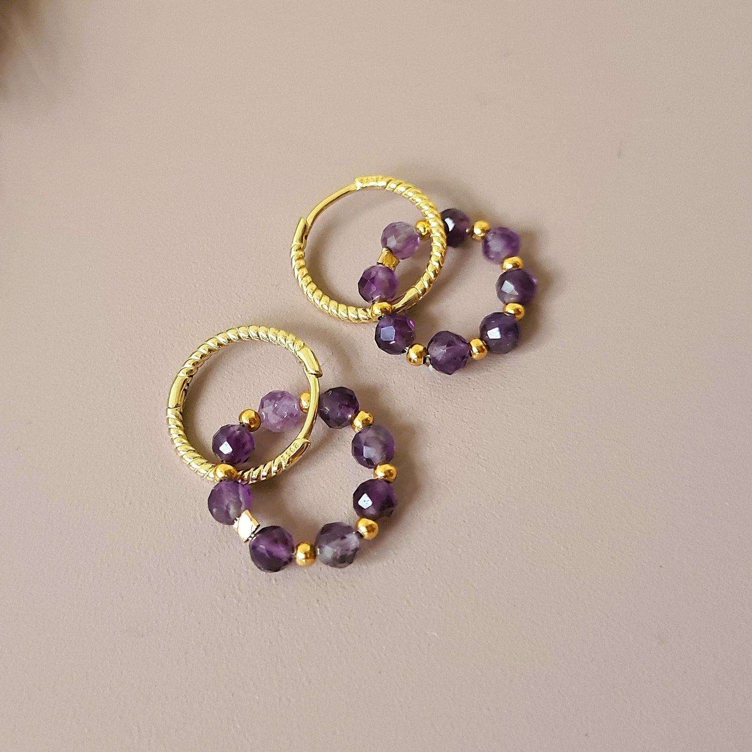 Oorbellen Purple Love, paarse amethist