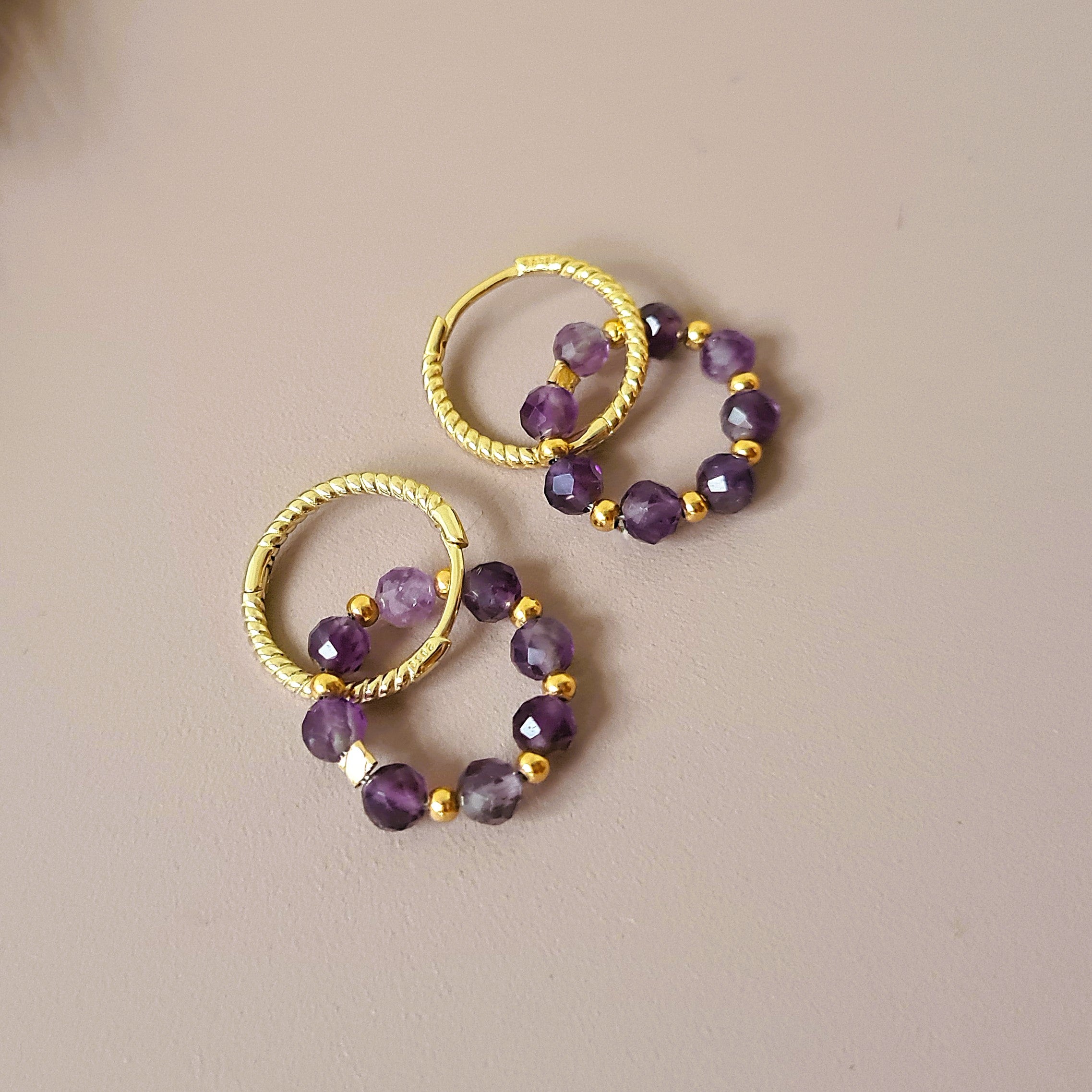 Oorbellen Purple Love, paarse amethist