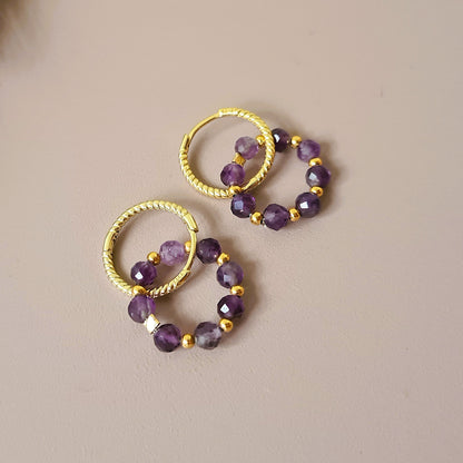 Oorbellen Purple Love, paarse amethist