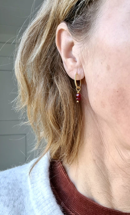 Oorbellen Spirit of Power, granaat