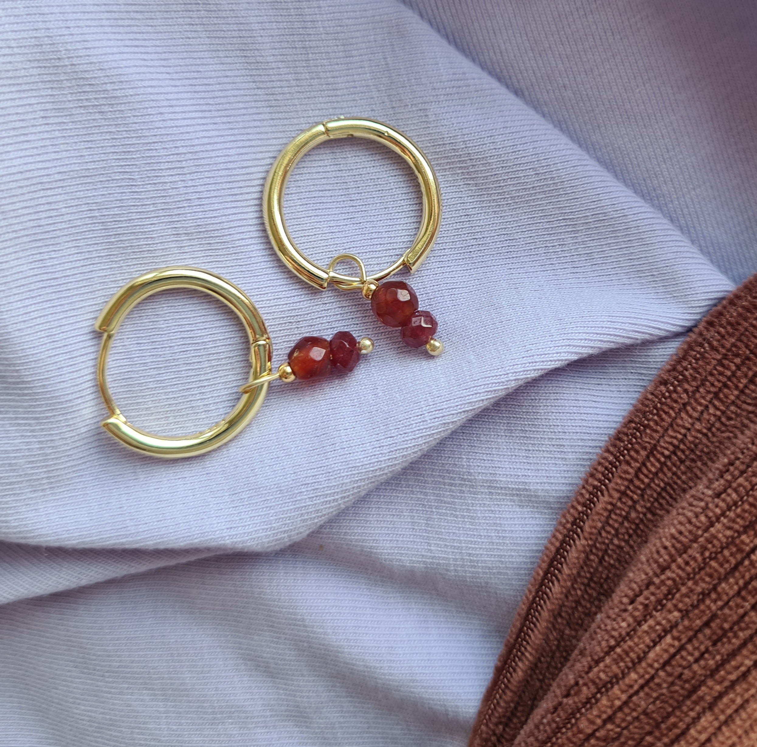 Oorbellen Spirit of Power, granaat