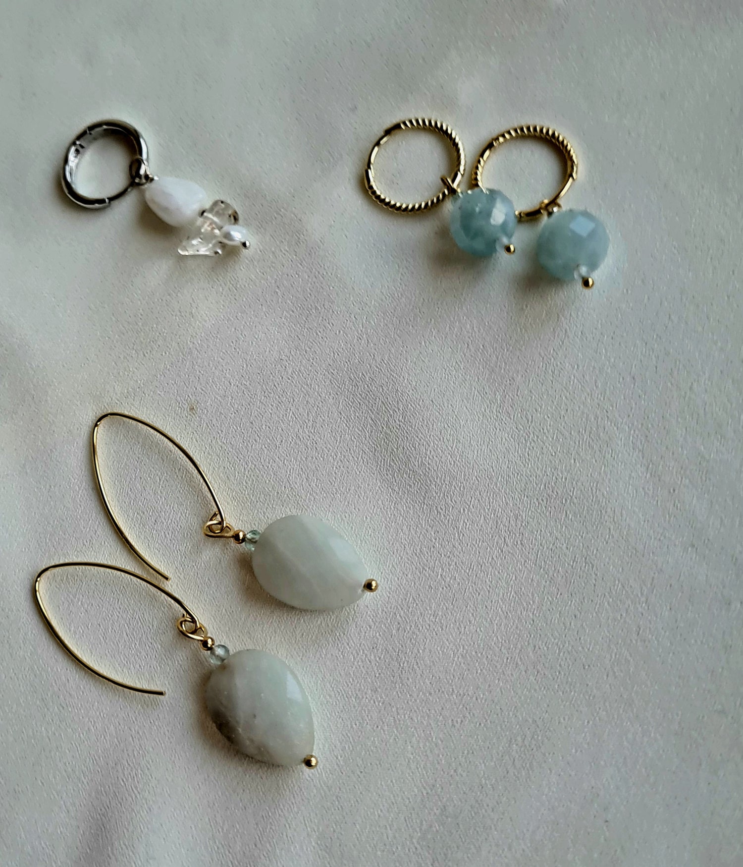 Oorbellen Early Morning, amazoniet, apatiet