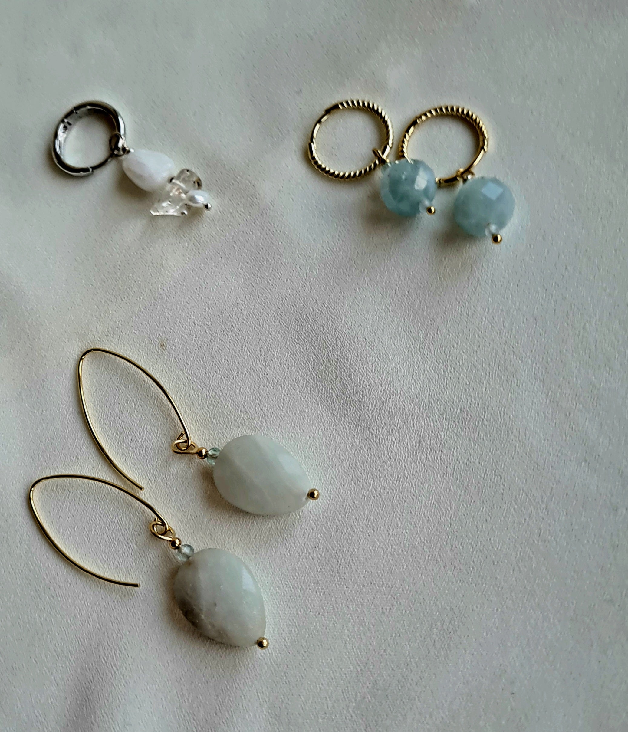 Oorbellen Early Morning, amazoniet, apatiet