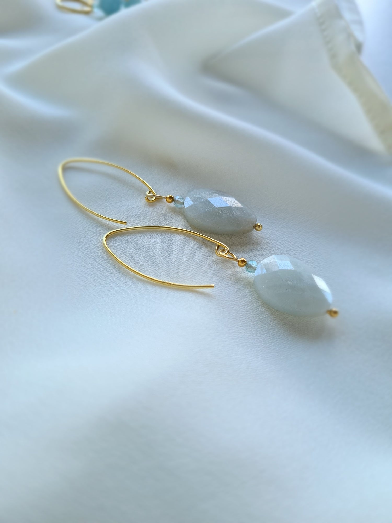 Oorbellen Early Morning, amazoniet, apatiet