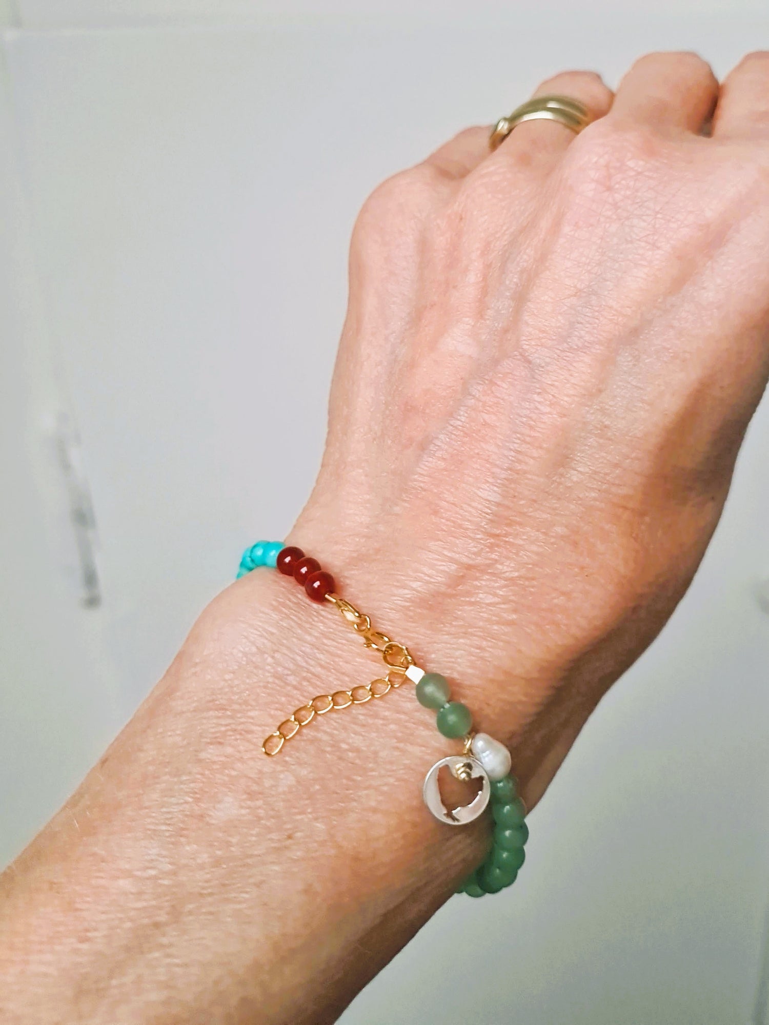 Armband Nature, turquoise, aventurijn
