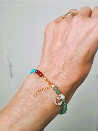 Armband Nature, turquoise, aventurijn