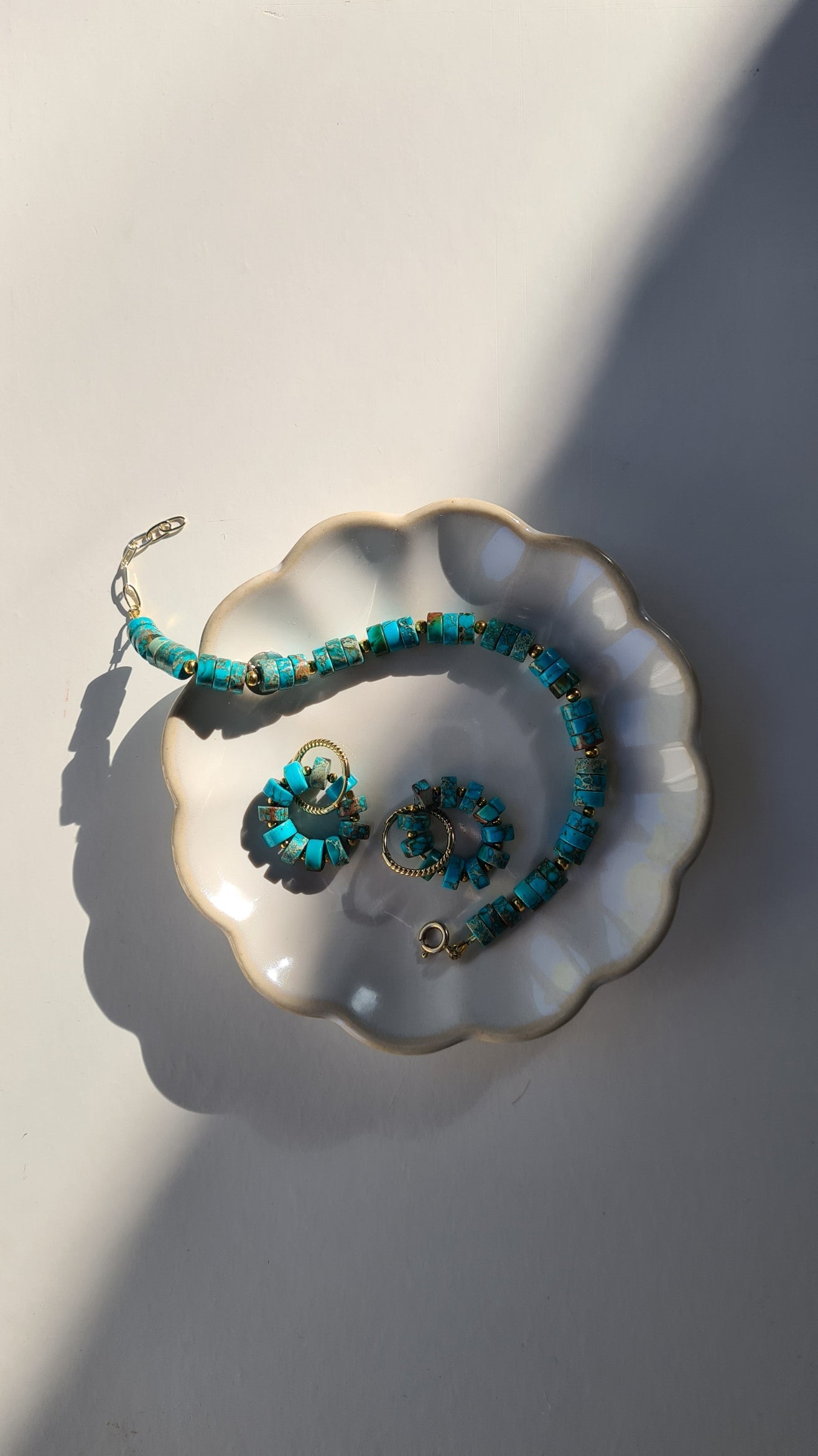 Oorbellen Turquoise Ocean, turquoise kristal