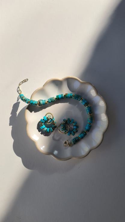 Oorbellen Turquoise Ocean, turquoise kristal