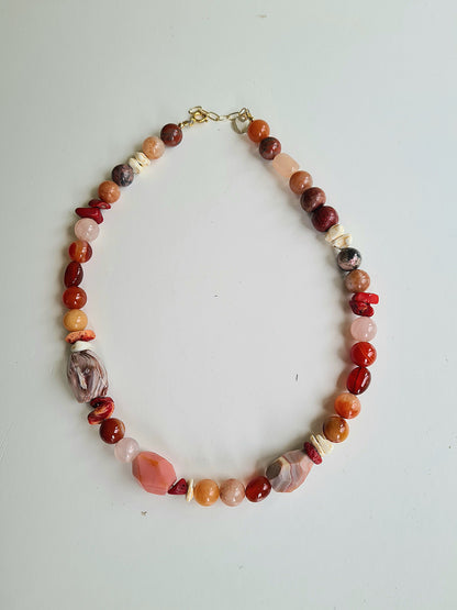 Ketting Balance, Rozekwarts en Carneool