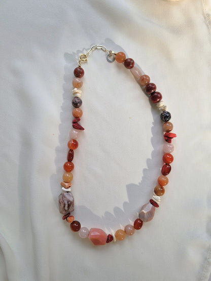 Ketting Balance, Rozekwarts en Carneool