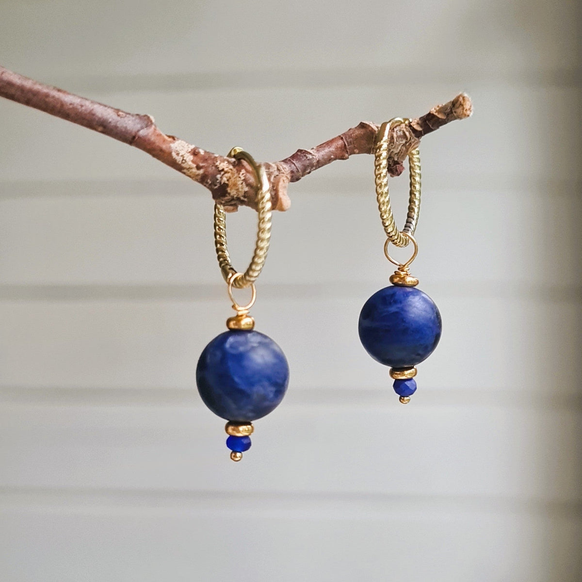 Oorbellen Blue Night, sodaliet, lapis lazuli