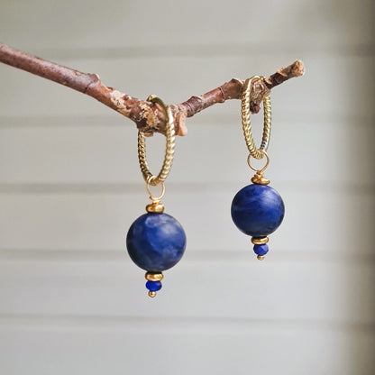 Oorbellen Blue Night, sodaliet, lapis lazuli