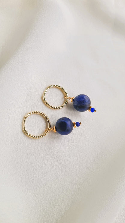 Oorbellen Blue Night, sodaliet, lapis lazuli