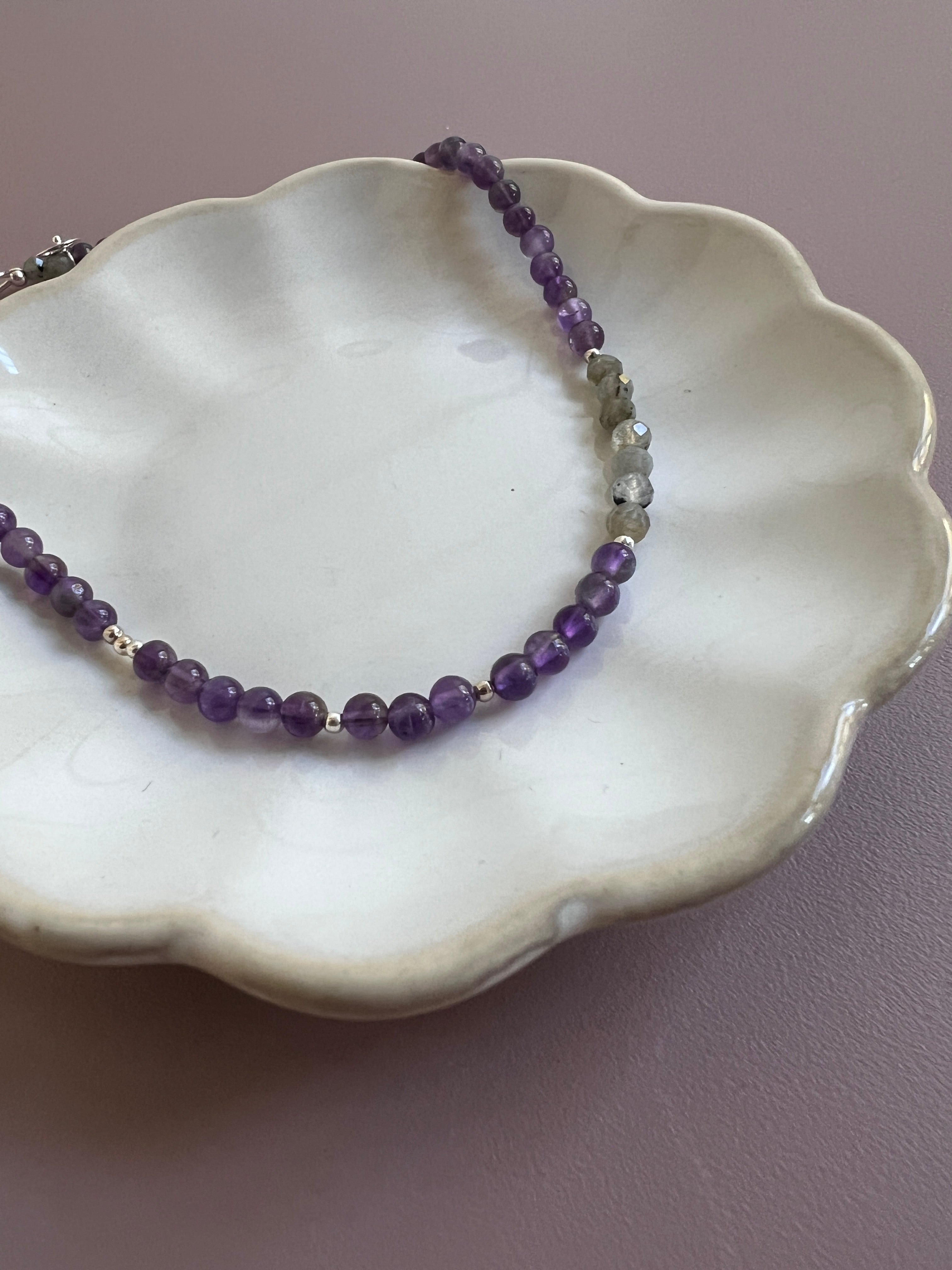 Ketting You&amp;Me, amethist, labradoriet