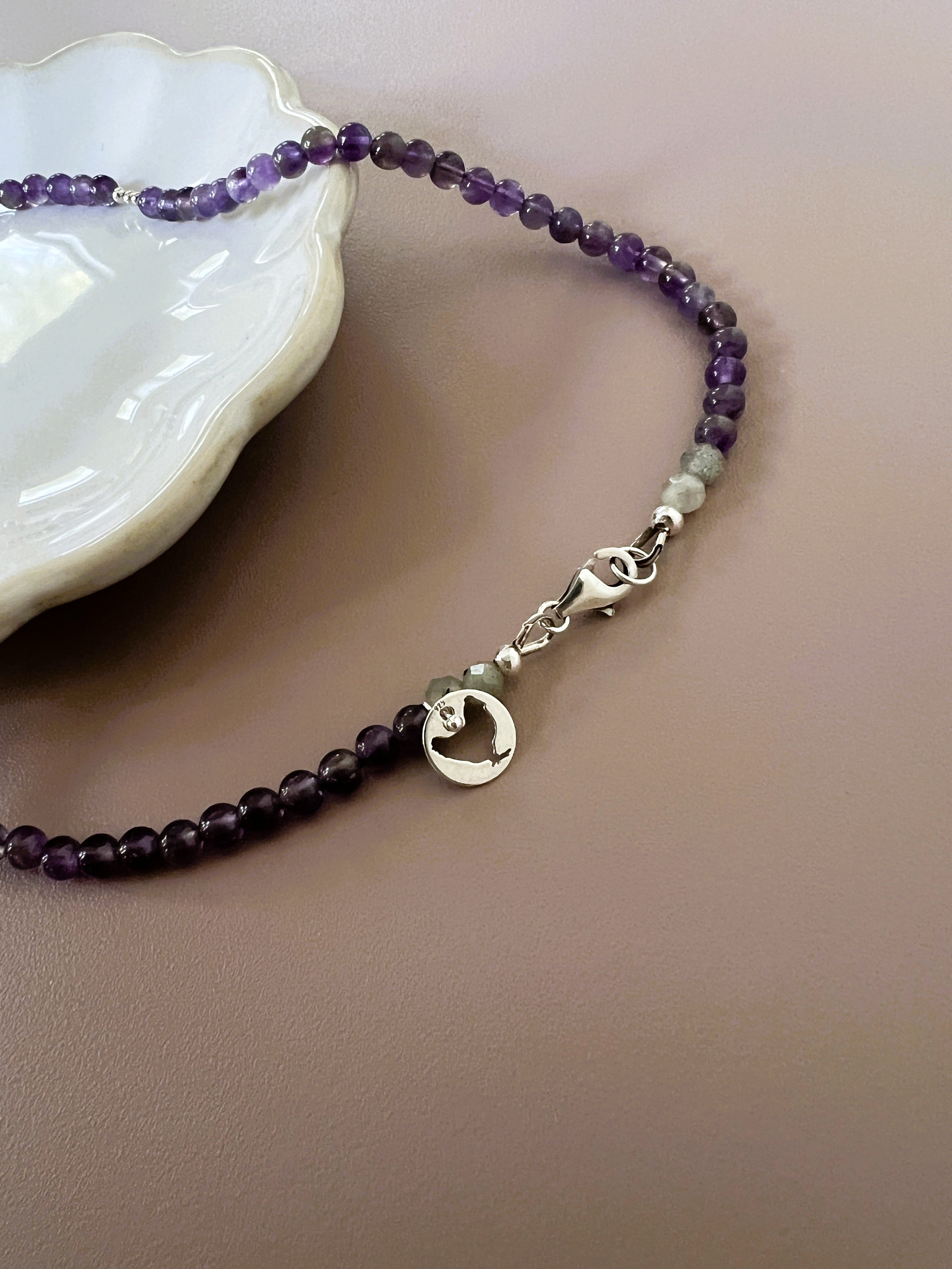 Ketting You&amp;Me, amethist, labradoriet