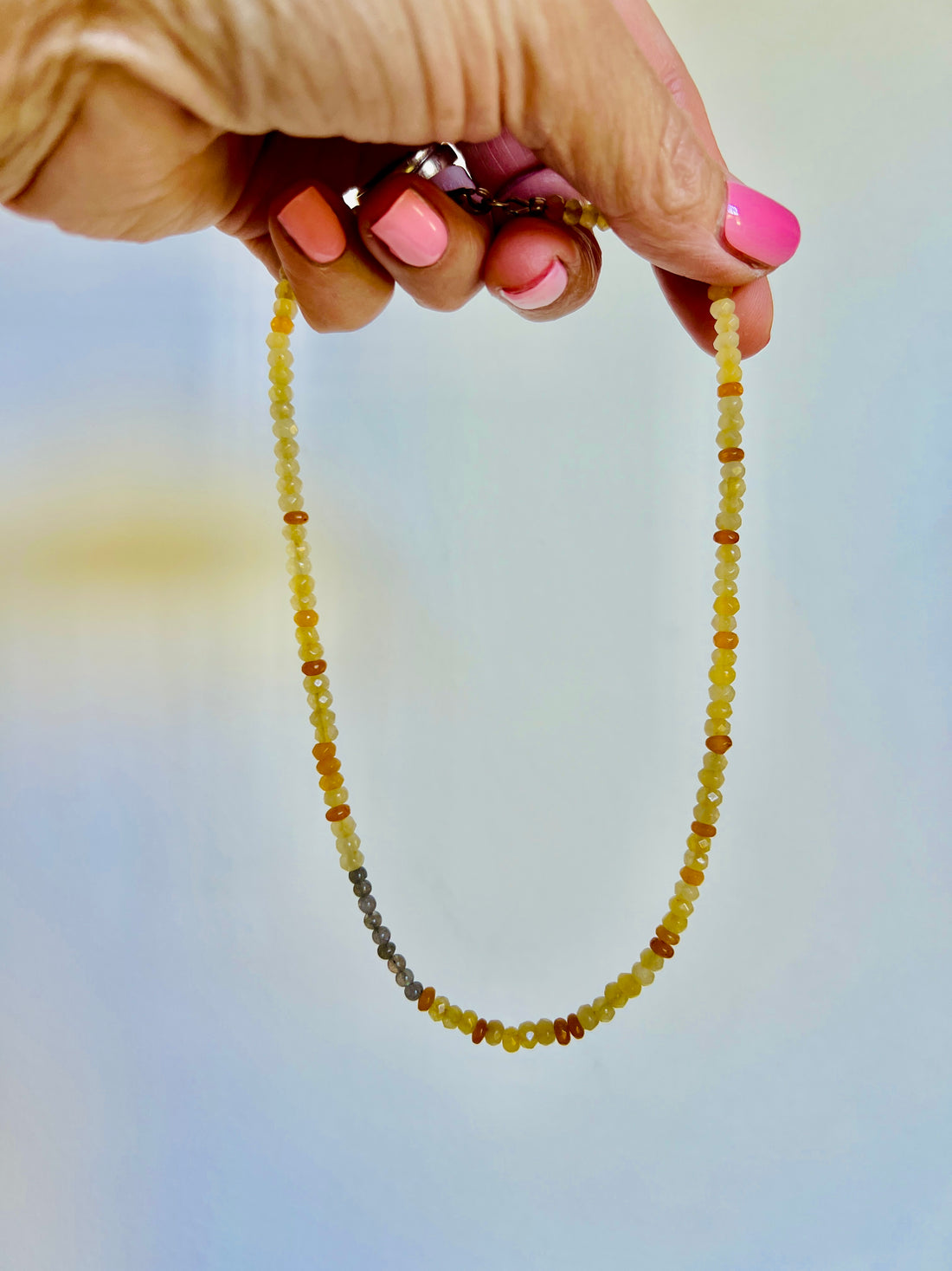Ketting Starry Night, agaat en labradoriet